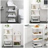 Desserte étagère cuisine/salle de bain sur roulettes Ruhhy 24291
