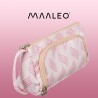 Trousse scolaire extensible à deux compartiments, double sac rose, pour enfants