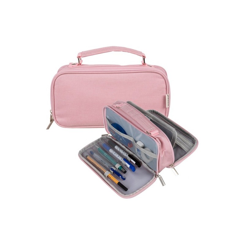 Trousse double pliable - rose Maaleo 24517