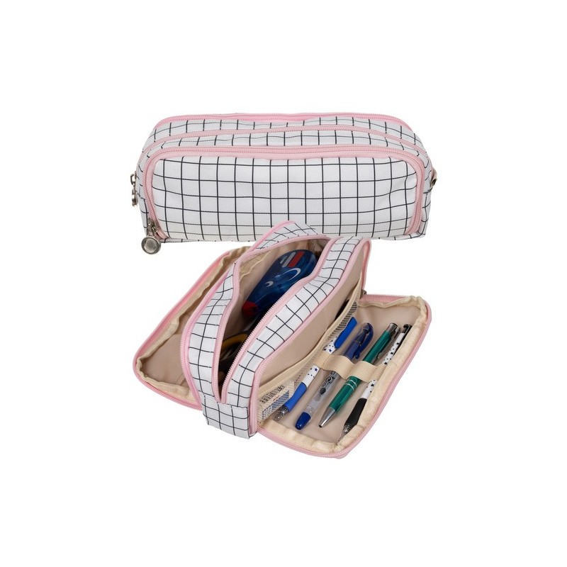 Trousse triple pliable - à carreaux Maaleo24514 Trousse triple pliable - à carreaux Maaleo24514