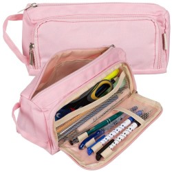 Trousse double pliable - rose Maaleo 24519