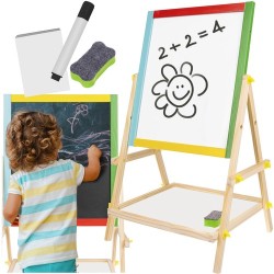 Tableau pour enfant en bois double face 65,5 x 40 x 33 cm + crayons offert