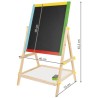 Tableau pour enfant en bois double face 65,5 x 40 x 33 cm + crayons offert