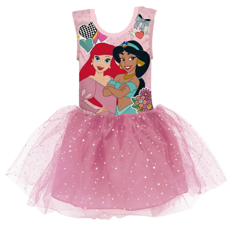 Robe de ballet à fleurs Disney Princess pour enfants de 2 à 6 ans