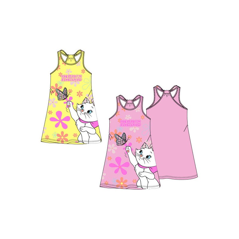 Robe d'été pour enfants Disney Marie Butterfly Cats 3-6 ans