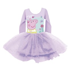 Robe de ballet Peppa Pig violette pour enfants de 2 à 6 ans