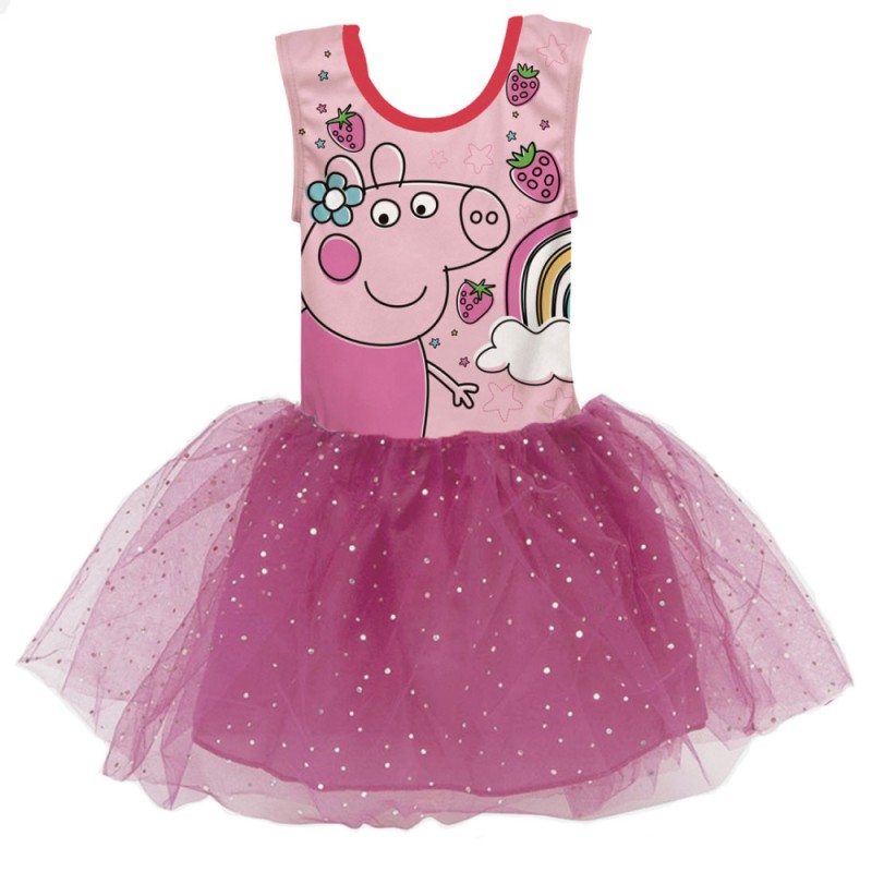 Robe de ballet Peppa Pig Strawberry pour enfants de 2 à 6 ans