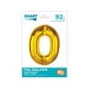 Number Gold Gold number 0 foil balloon 92 cm