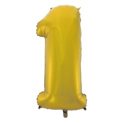 Number Gold Mat Gold Number 1 Foil Balloon 92 cm