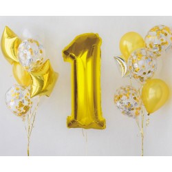 Number Gold Gold Number 1 Foil Balloon 92 cm