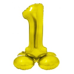 Number Gold Gold Number 1 Foil Balloon with Base 72 cm