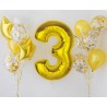 Number Gold Gold Number 3 Foil Balloon 92 cm