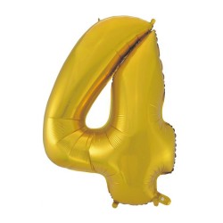 Number Gold Mat Gold Number 4 Foil Balloon 92 cm