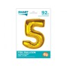 Number Gold Gold Number 5 Foil Balloon 92 cm