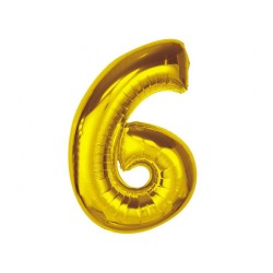 Number Gold Gold Number 6 Foil Balloon 92 cm