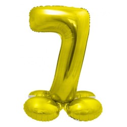 Number Gold Gold Number 7 Foil Balloon with Stand 72 cm