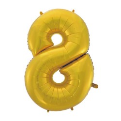 Number Gold Mat Gold number 8 foil balloon 92 cm