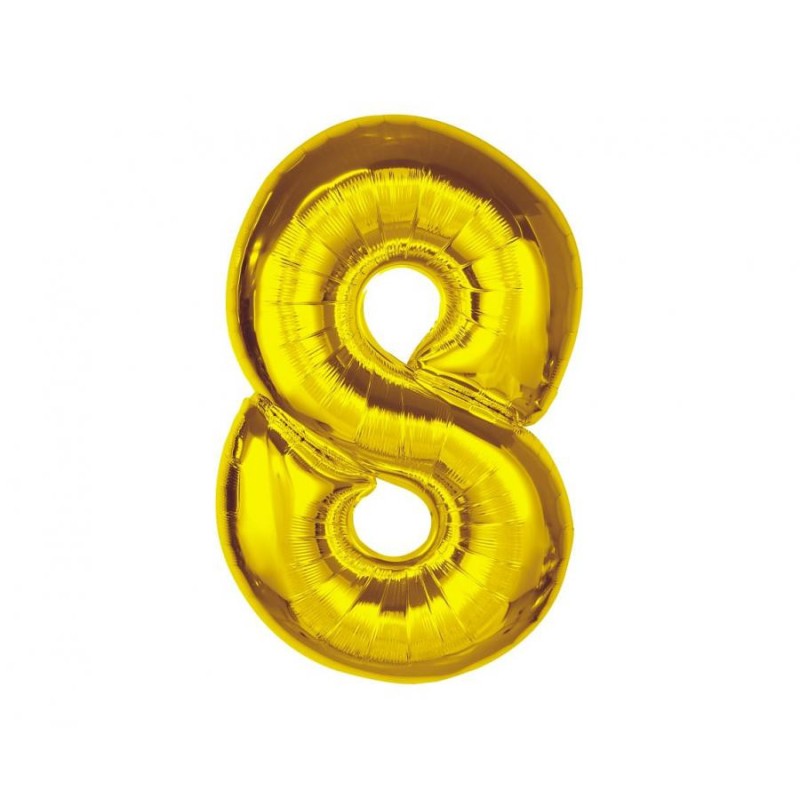 Number Gold Gold number 8 foil balloon 92 cm