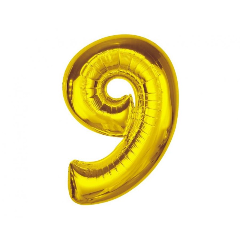 Number Gold Gold Number 9 Foil Balloon 92 cm