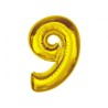 Number Gold Gold Number 9 Foil Balloon 92 cm