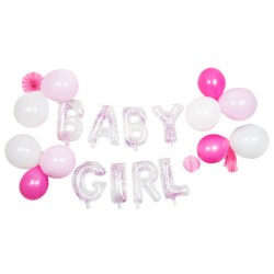 Ballon en aluminium pour bébé fille, ensemble de ballons