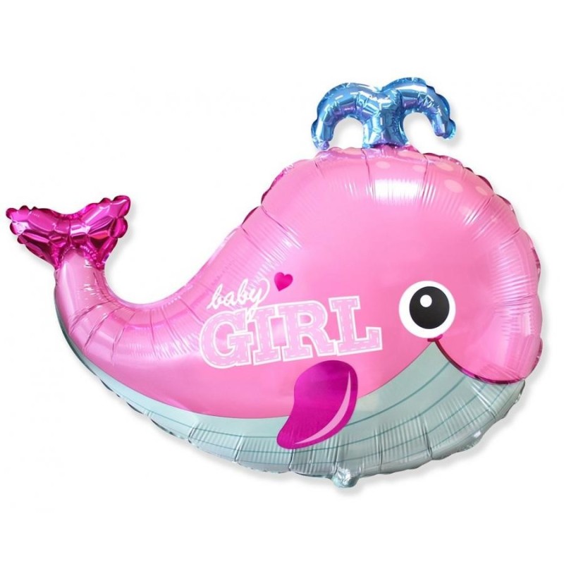 Whale Baby Girl foil balloon 61 cm (WP)