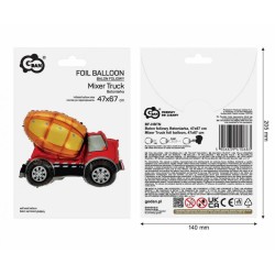 Vehicle Concrete Mixer Foil Balloon 67 cm