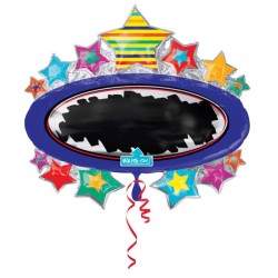 Colour Black Board Star foil balloon 78 cm