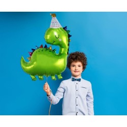 Ballon aluminium vert dinosaure 80 cm