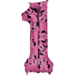 Disney Minnie  Pink foil balloon number 1, 66 cm