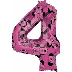 Disney Minnie  Pink foil balloon number 4, 66 cm