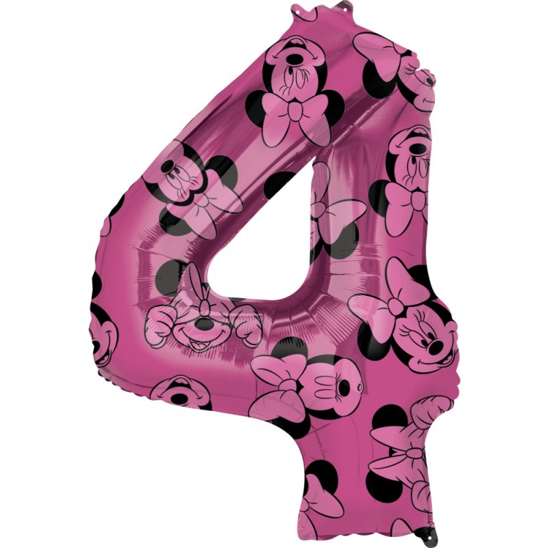 Disney Minnie  Pink foil balloon number 4, 66 cm