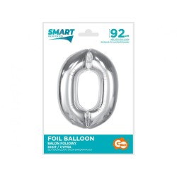 Number Silver Silver number zero foil balloon 92 cm