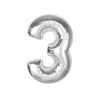 Number Silver Silver number 3 foil balloon 92 cm