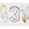 Number Silver Silver number 3 foil balloon 92 cm