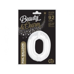 Number B&C White White Number 0 Foil Balloon 92 cm