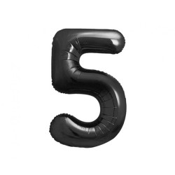 Number B&C Matt Black Black Number 5 Foil Balloon 85 cm