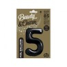 Number B&C Matt Black Black Number 5 Foil Balloon 85 cm