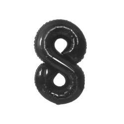 Number B&C Matt Black Black Number 8 Foil Balloon 85 cm