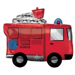 Camion de pompiers, ballon en aluminium 66 cm