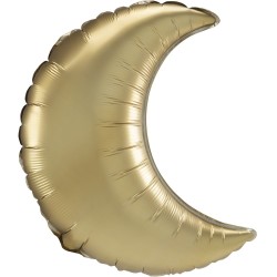 Ballon en aluminium en forme de croissant de lune doré satiné 89 cm