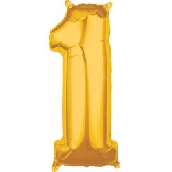 Number Gold Gold number 1 foil balloon 66x27 cm