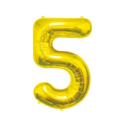 Number Gold, Number 5 foil balloon 85 cm