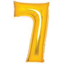 Number Gold, Gold 7 Number Foil Balloon 66 cm