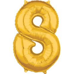 Number Gold, Gold number 8 foil balloon 66x45 cm