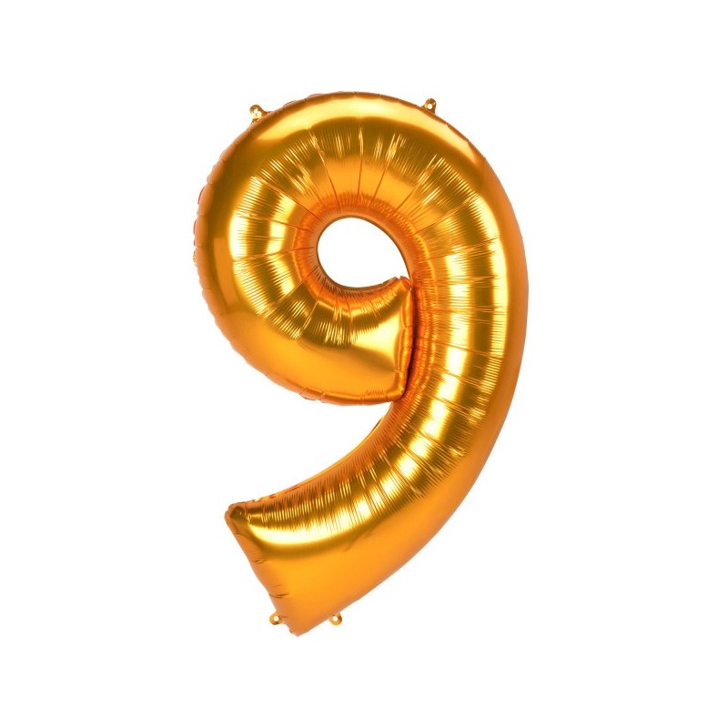 Number Gold, Gold number 9 foil balloon 137 cm