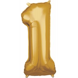 Number Gold, Giant Number 1 Foil Balloon 83*38 cm