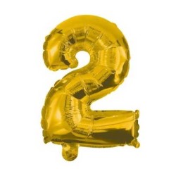 Number Gold, Giant Number 2 Foil Balloon 85 cm