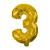 Number Gold, Giant Number 3 Foil Balloon 85 cm