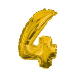 Number Gold, Giant 4 Number Foil Balloon 85 cm